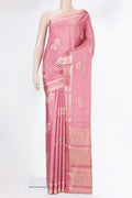Pink Dual Tone Banarasi Georgette Saree with Zari Butta on the body and Zari And Thread Border.  displayed on a mannequin