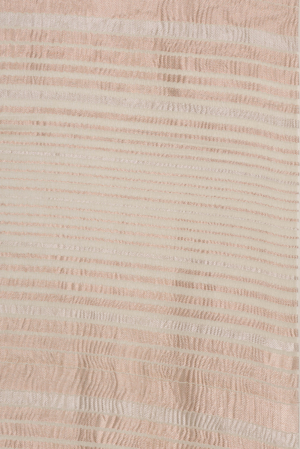 Border image of Beige Georgette Saree with Stripes on the body and Without Border. 
