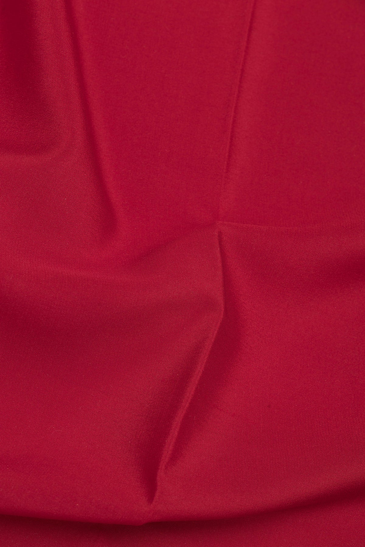 Close up of Pure Silk Maroon Dual Tone Mysore Silk Saree with Plain Body and Zari Border.  displaying folds