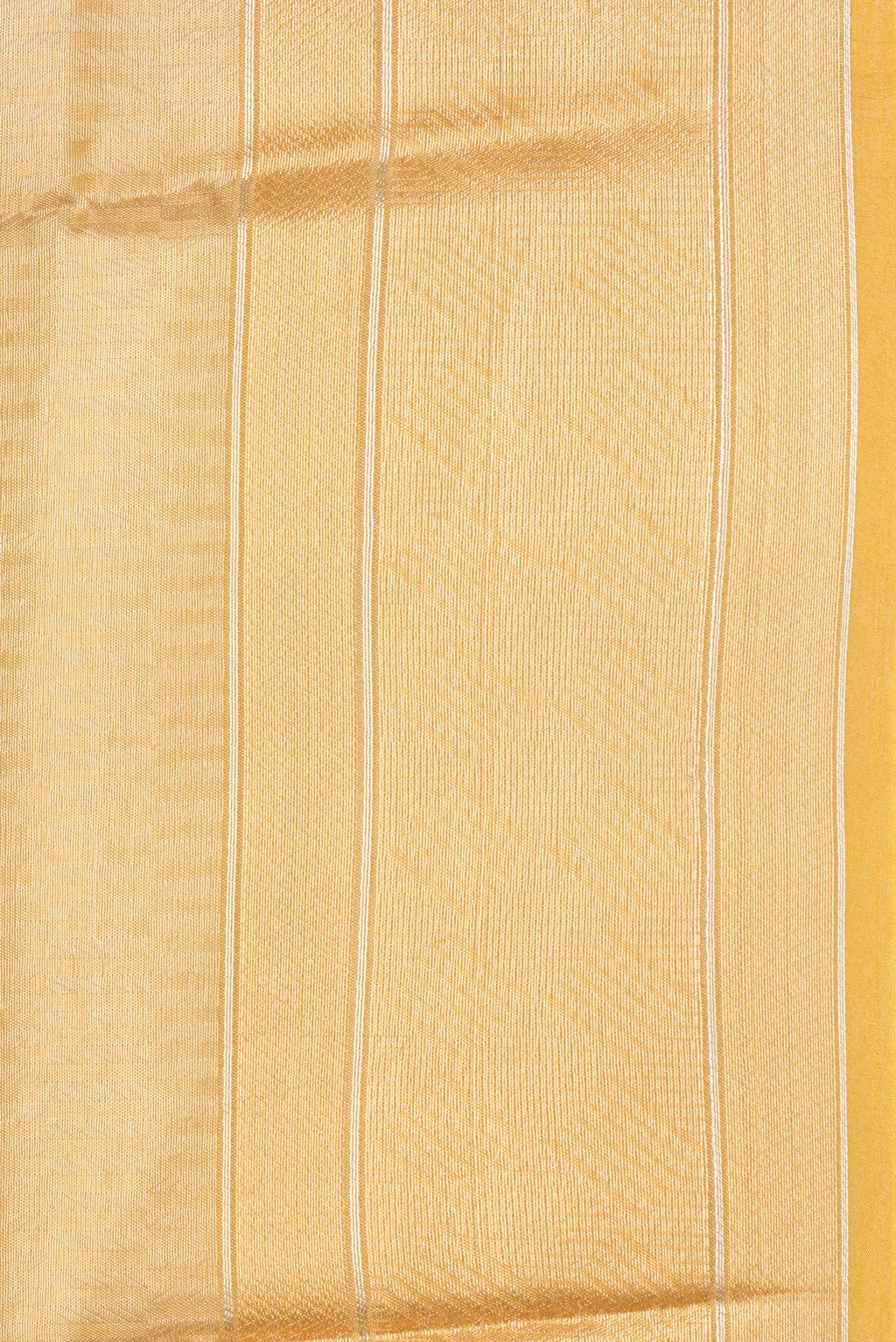 Border image of Pure Silk Mustard Dual Tone Banarasi Saree with Zari Brocade on the body and Zari Border. 