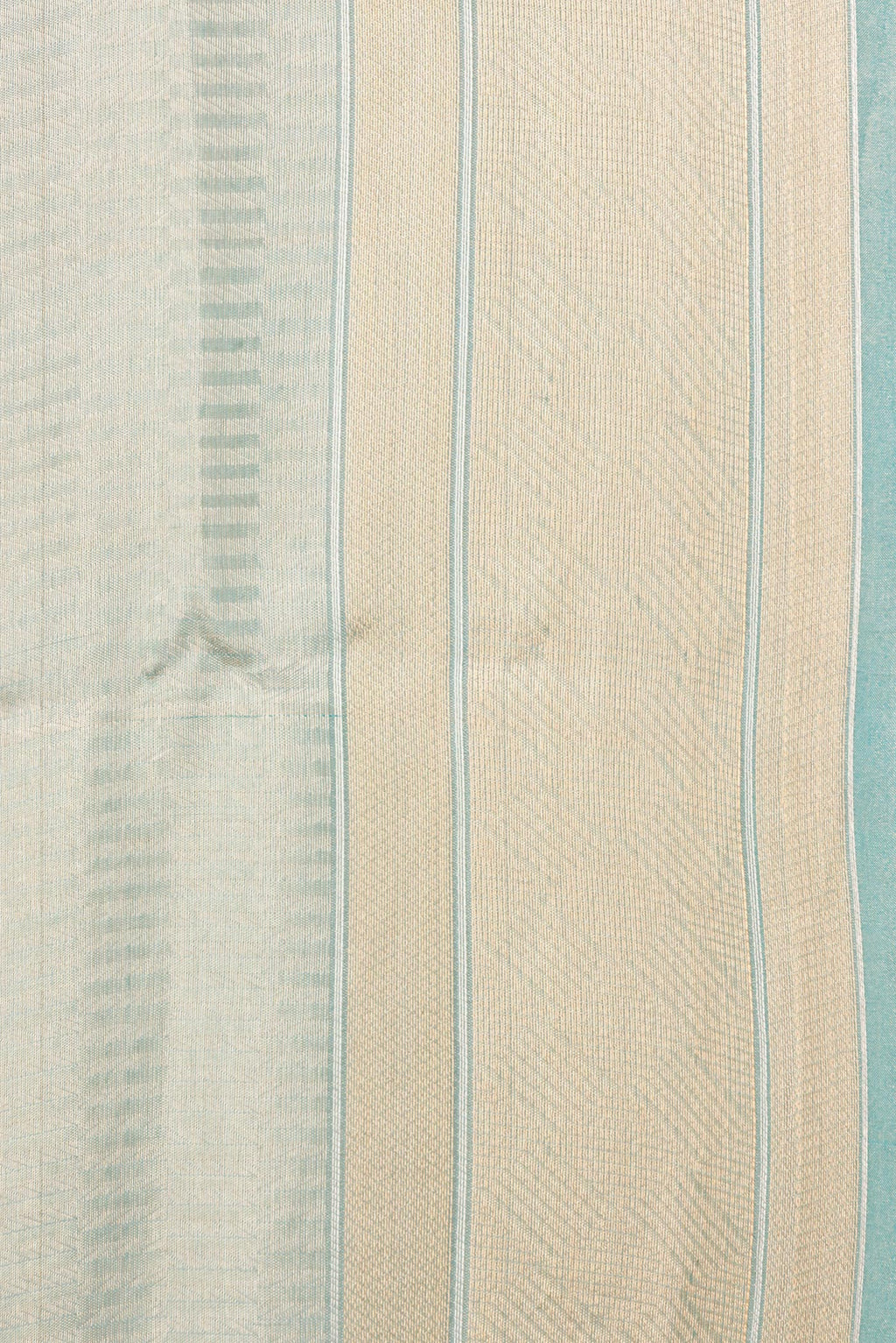 Border image of Pure Silk Sky Blue Dual Tone Banarasi Saree with Zari Brocade on the body and Zari Border. 