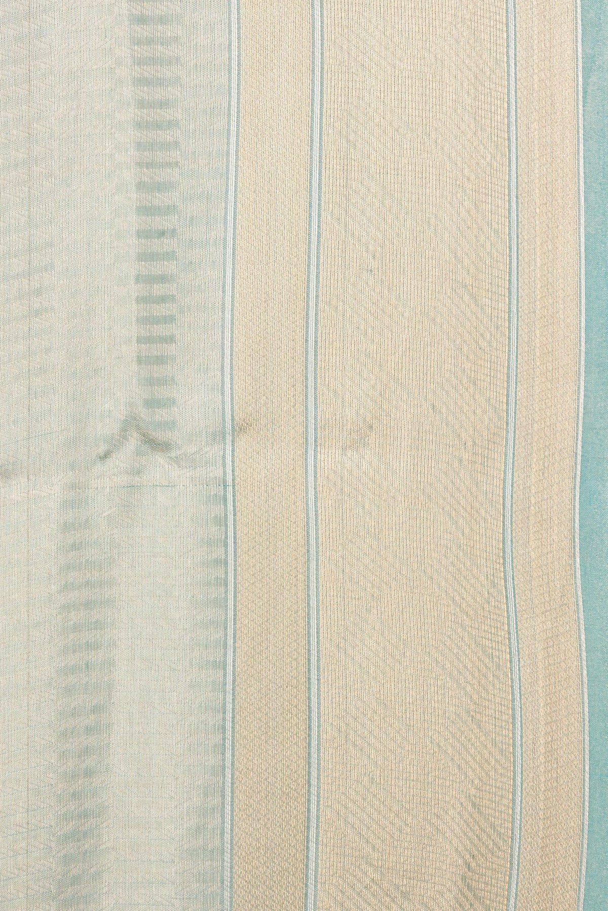 Border image of Pure Silk Sky Blue Dual Tone Banarasi Saree with Zari Brocade on the body and Zari Border. 