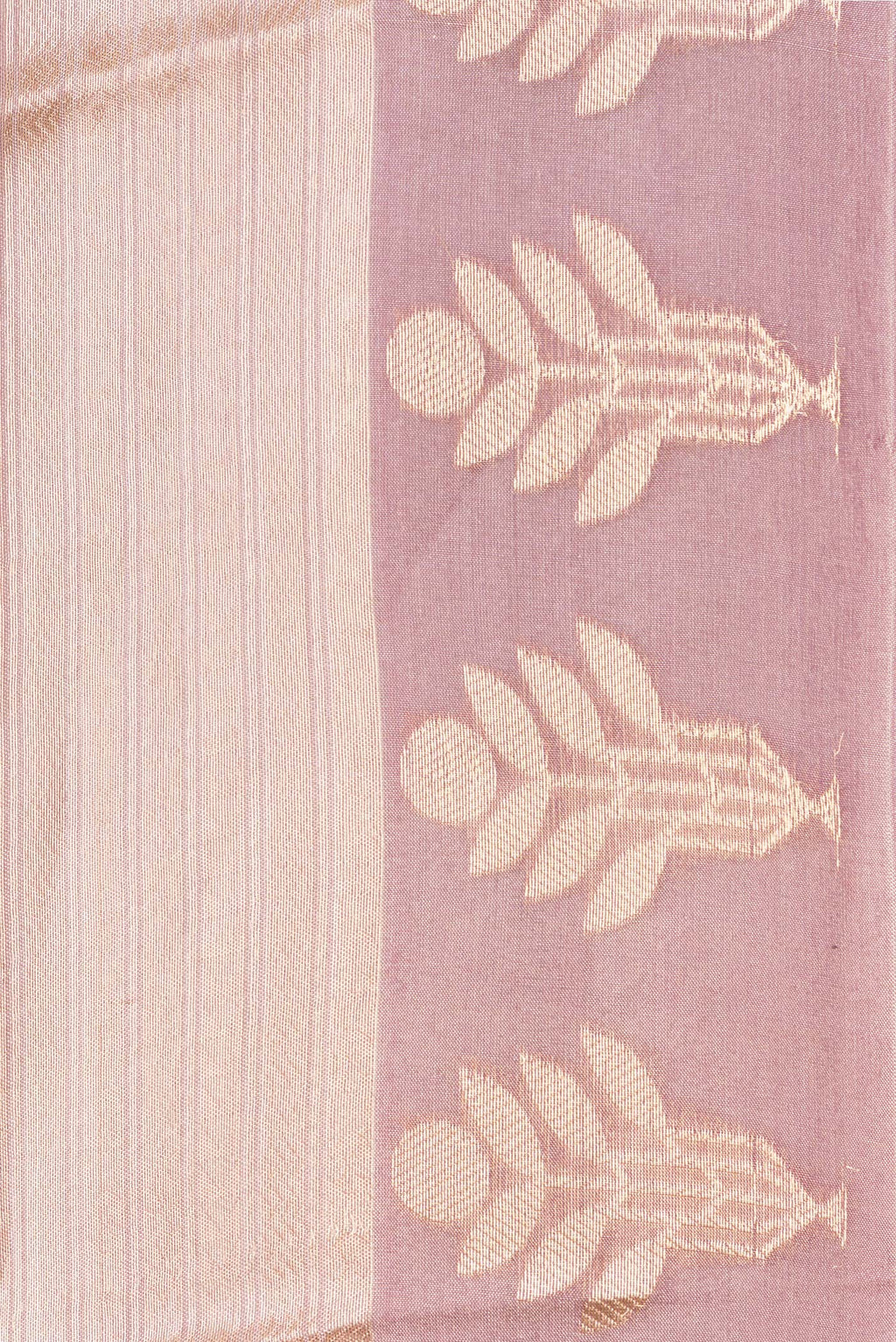 Border image of Pure Silk Purple Dual Tone Banarasi Saree with Zari Brocade on the body and Fancy Border. 