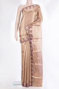Pure Silk Purple Dual Tone Banarasi Saree with Zari Brocade on the body and Fancy Border.  displayed on a mannequin
