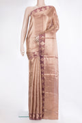 Pure Silk Burgundy Dual Tone Banarasi Saree with Zari Brocade on the body and Fancy Border.  displayed on a mannequin
