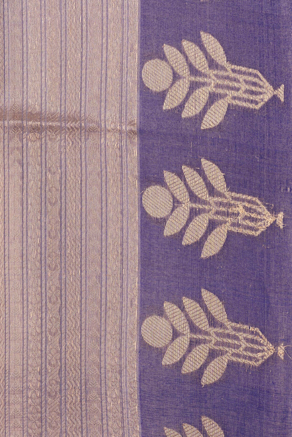 Border image of Pure Silk Purple Dual Tone Banarasi Saree with Zari Brocade on the body and Fancy Border. 