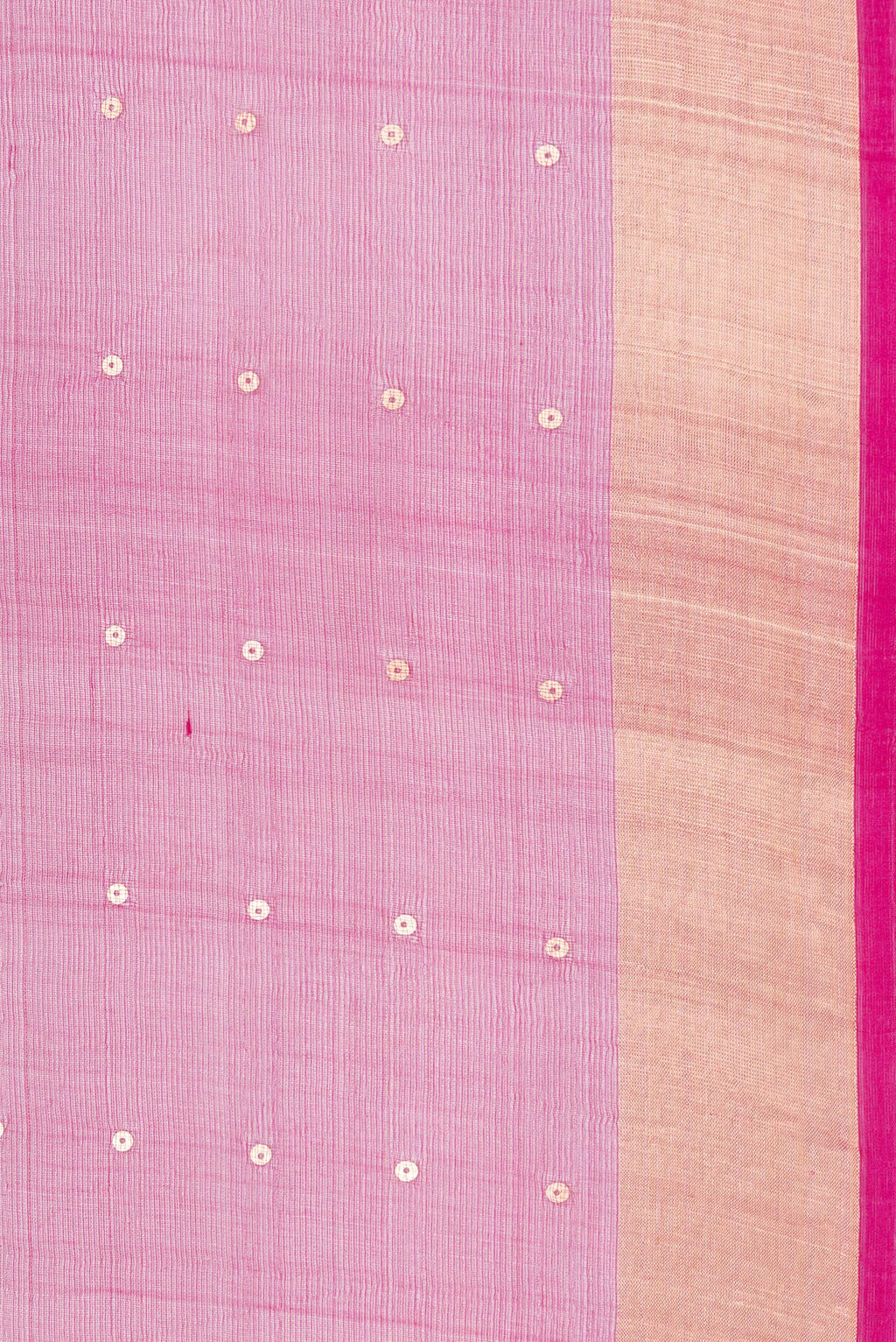 Border image of Pure Silk Dark Pink Dual Tone Tussar Saree with Embroidery on the body and Zari Border. 