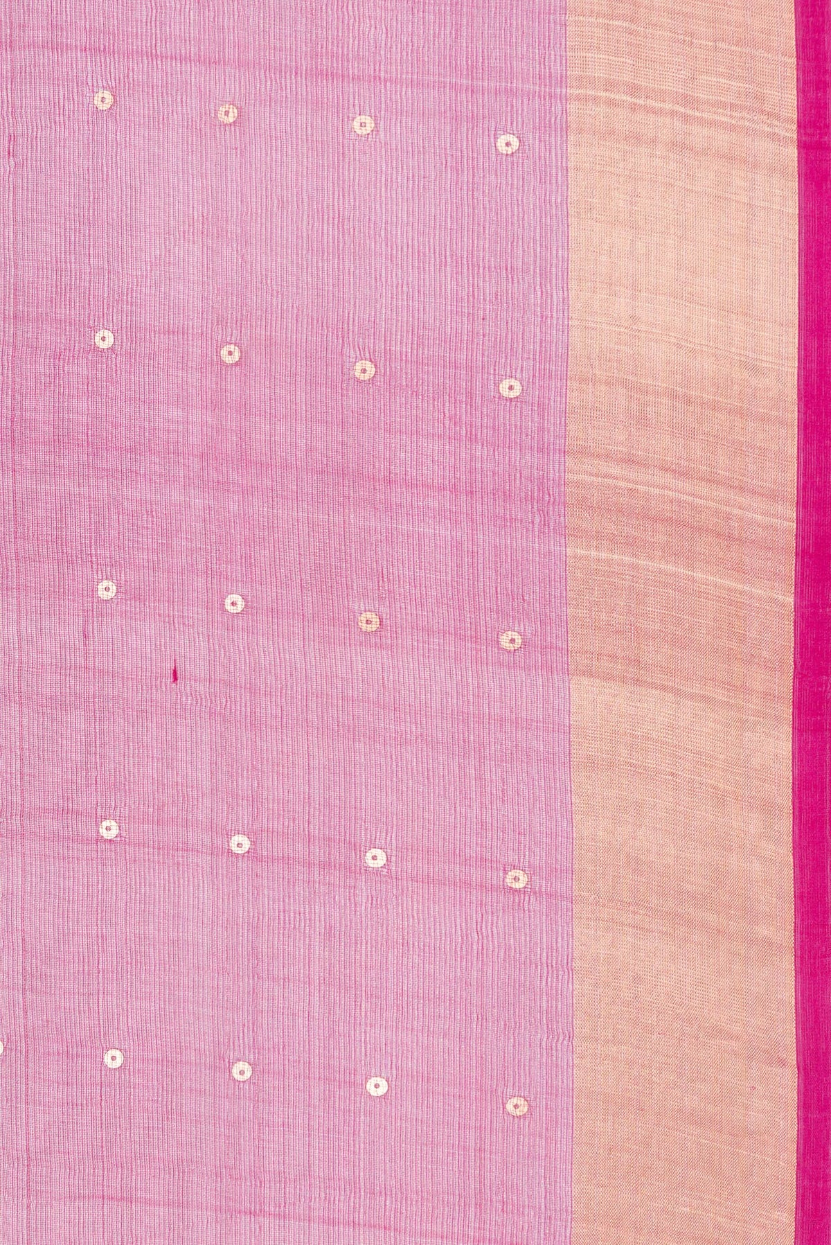 Border image of Pure Silk Dark Pink Dual Tone Tussar Saree with Embroidery on the body and Zari Border. 