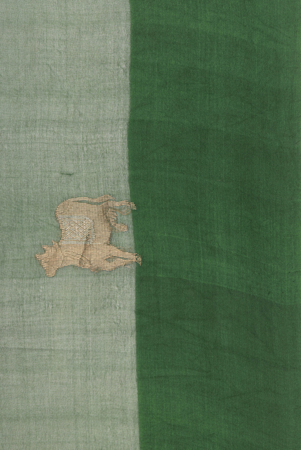 Border image of Pure Silk Green Dual Tone Tussar Saree with Plain Body and Plain Border. 