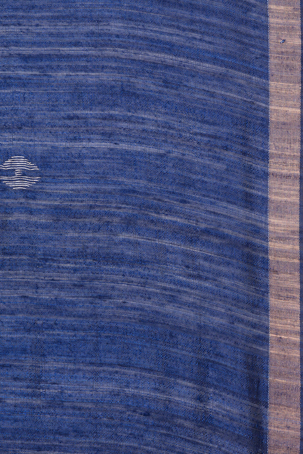 Border image of Pure Silk Navy Blue Dual Tone Jute Saree with Zari Butta on the body and Zari Border. 