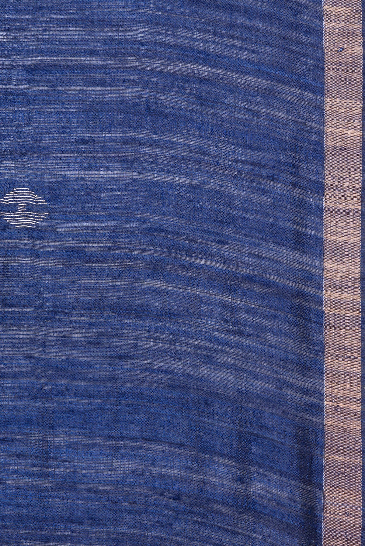 Border image of Pure Silk Navy Blue Dual Tone Jute Saree with Zari Butta on the body and Zari Border. 