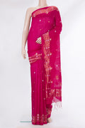 Pure Silk Pink Tussar Saree with Zari Butta on the body and Zari Border.  displayed on a mannequin