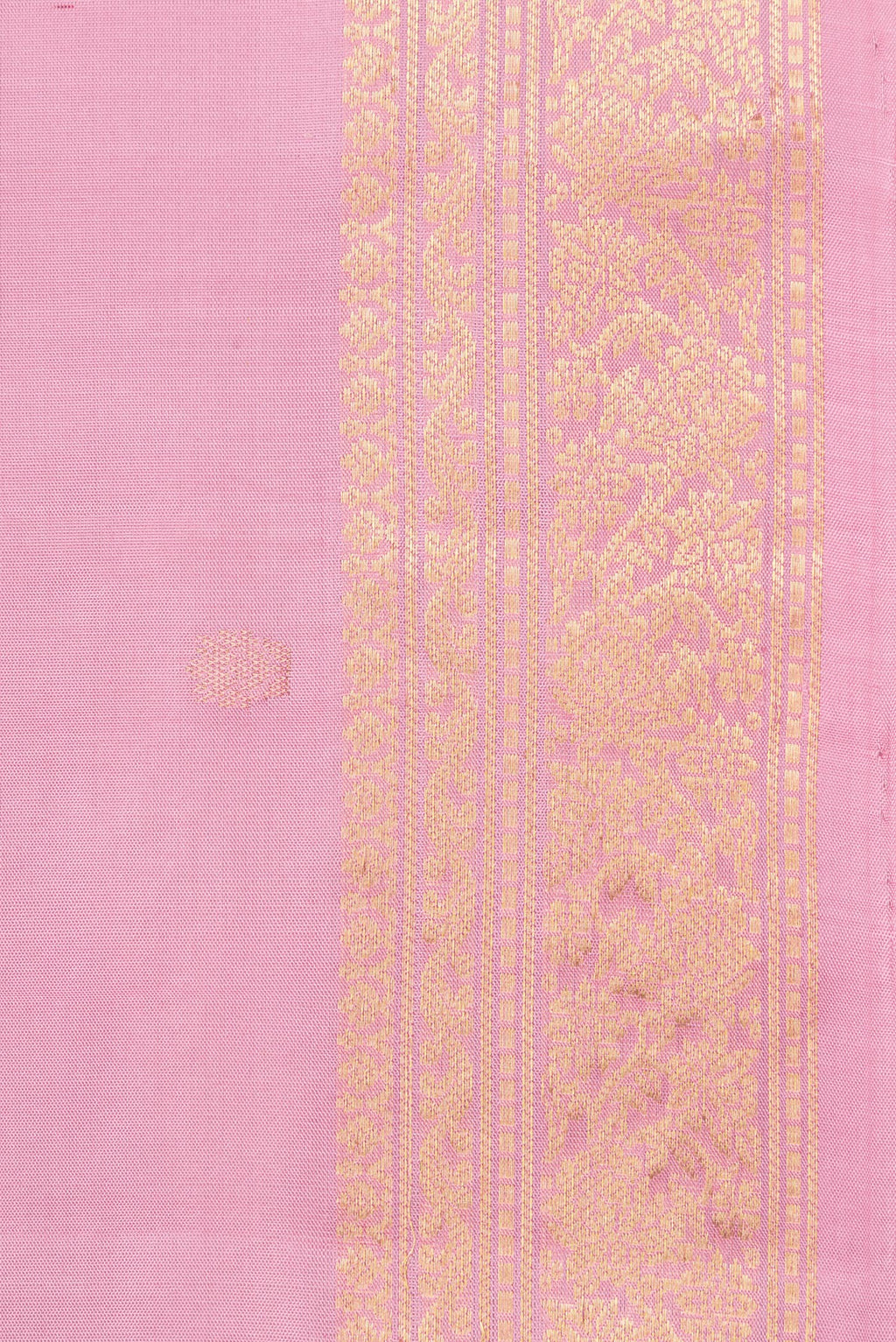 Border image of Pure Silk Rose pink Dual Tone Soft Saree with Zari Butta on the body and Zari Border. 