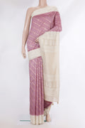 Pink Dual Tone Tussar Saree with Thread Butta on the body and Embroidery Border.  displayed on a mannequin