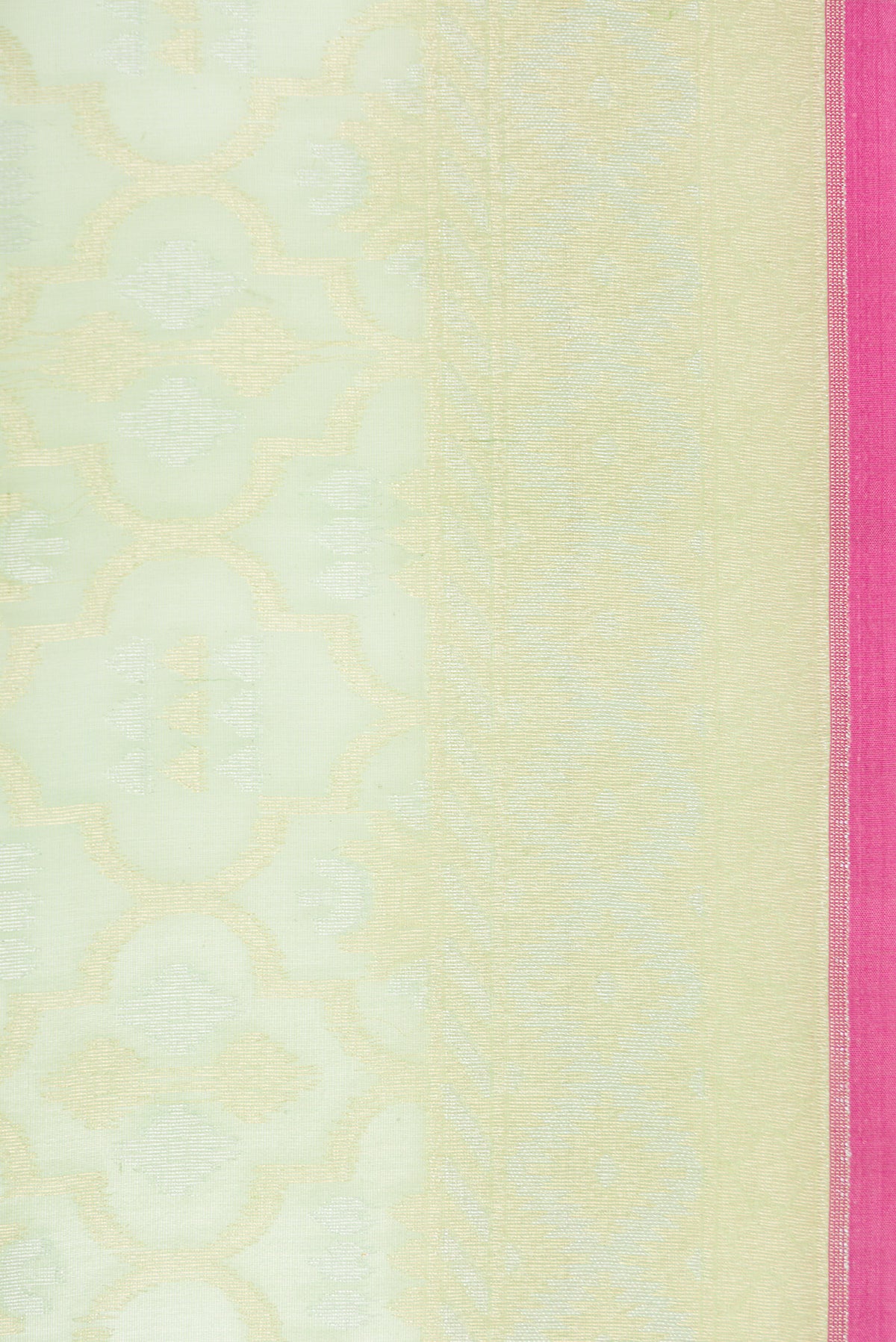 Border image of Pista Green Dual Tone Organza Saree with Zari Brocade on the body and Zari Border. 