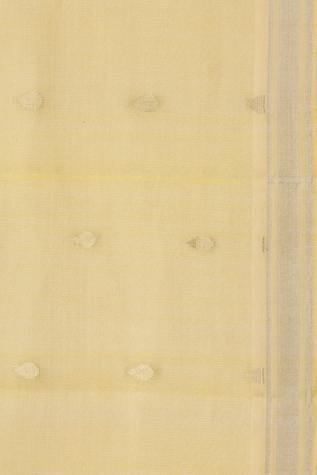 Border image of Pure Silk Yellow Dual Tone Tussar Saree with Zari Butta on the body and Zari Border. 