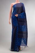 Pure Silk Multi Color Soft Saree with Thread Butta on the body and Without Border.  displayed on a mannequin