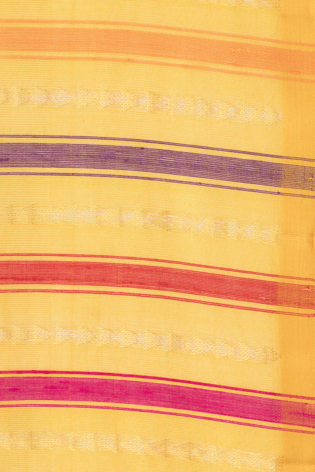 Border image of Pure Silk Mustard Dual Tone Tussar Saree with Stripes on the body and Zari Border. 