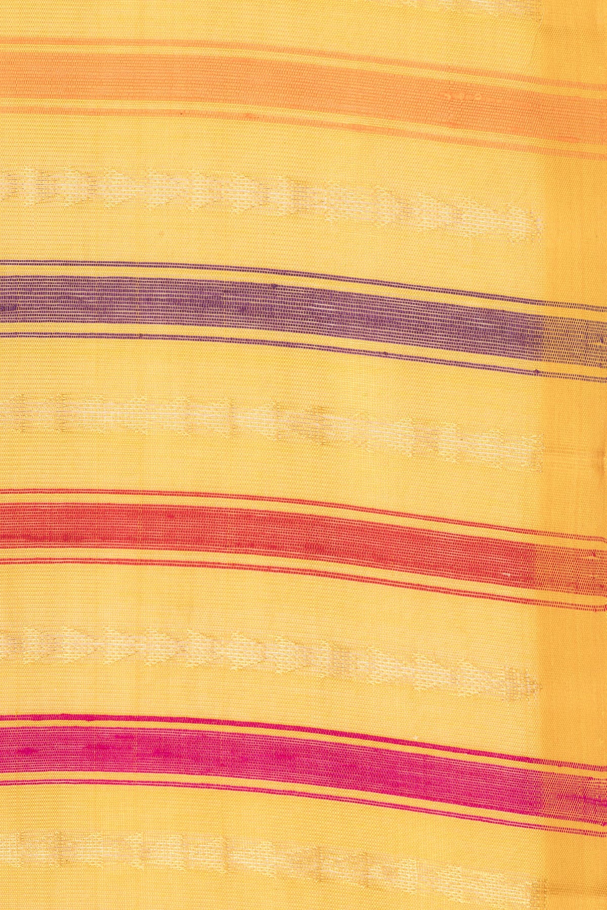 Border image of Pure Silk Mustard Dual Tone Tussar Saree with Stripes on the body and Zari Border. 
