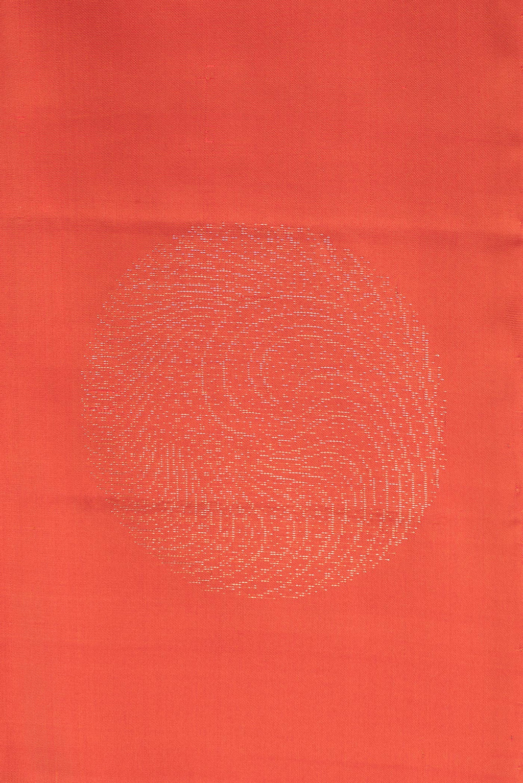 Border image of Pure Silk Brick Orange Dual Tone Soft Saree with Zari Butta on the body and Without Border. 