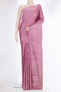 Pure Silk Pink Dual Tone Soft Saree with Zari Butta on the body and Without Border.  displayed on a mannequin