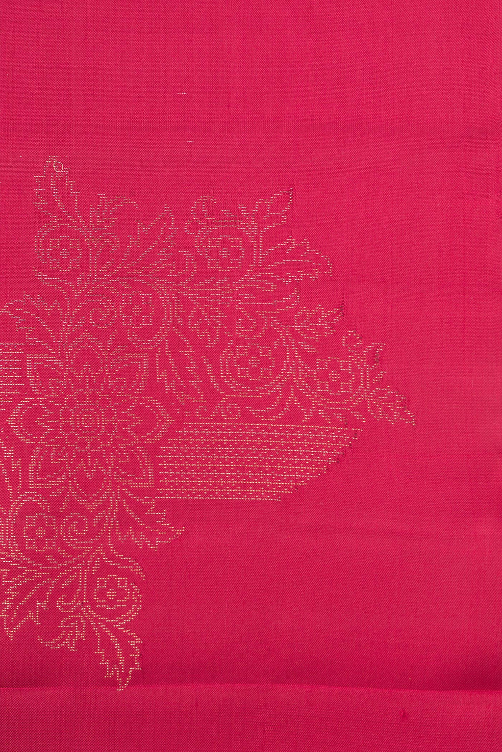 Border image of Pure Silk Dark Pink Dual Tone Soft Saree with Zari Butta on the body and Without Border. 