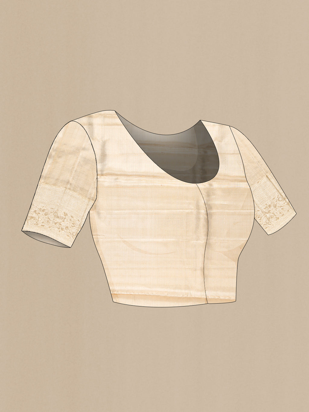 Close up image of the blouse of Pink Dual Tone Kanjivaram Tissue Saree with Zari Brocade on the body and Fancy Border. 