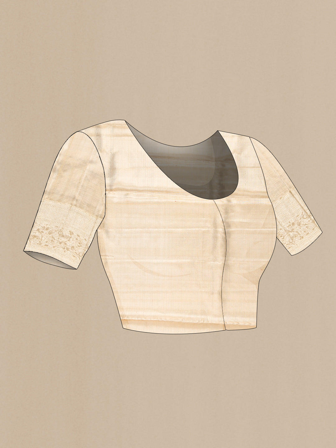Close up image of the blouse of Pink Dual Tone Kanjivaram Tissue Saree with Zari Brocade on the body and Fancy Border. 