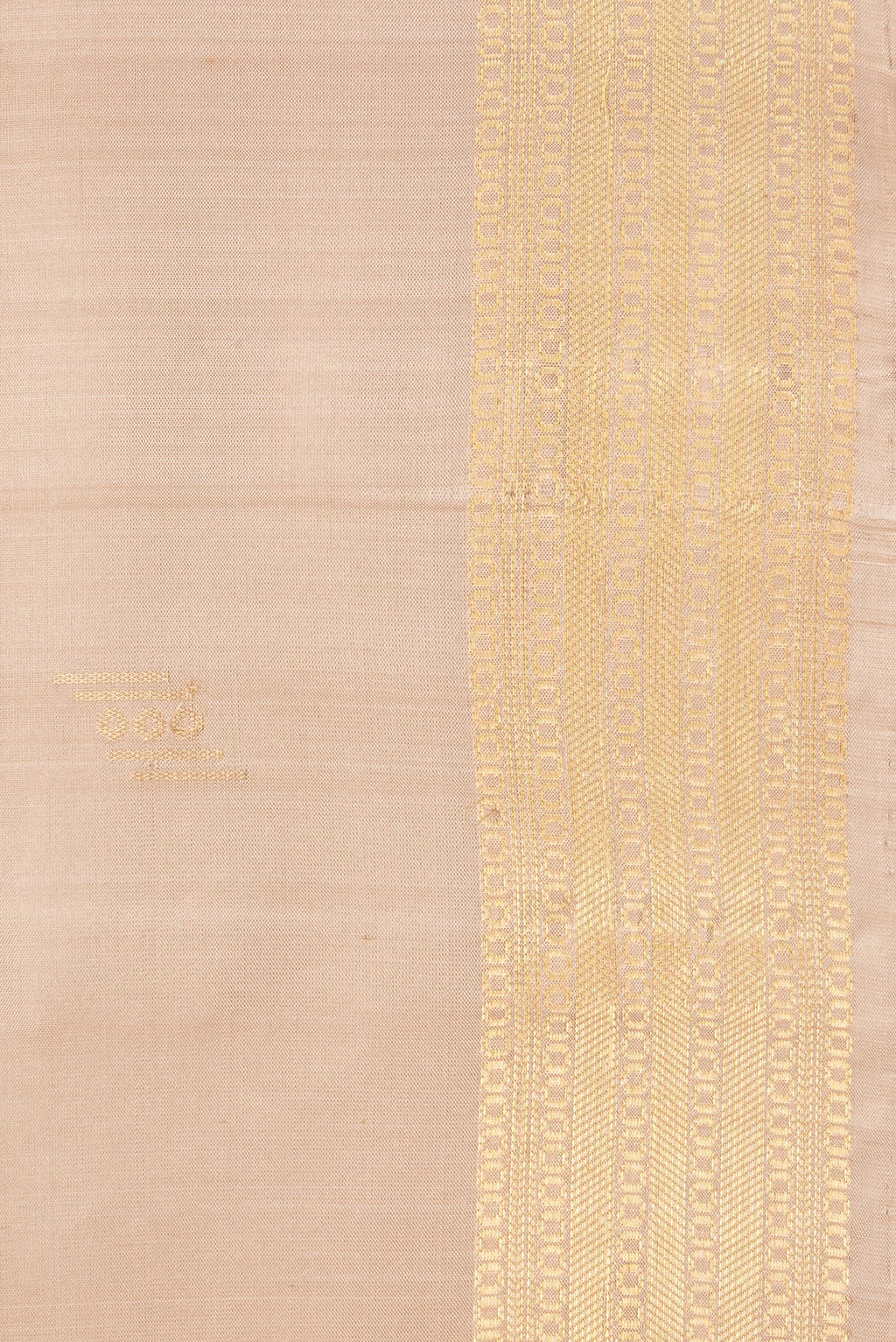 Border image of Pure Silk Dark Beige Dual Tone Soft Saree with Zari Butta on the body and Zari Border. 