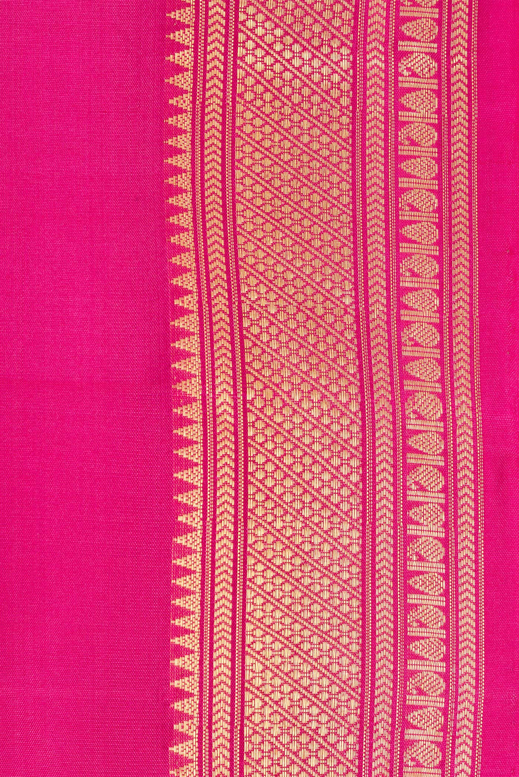 Border image of Pure Silk Pink Dual Tone Soft Saree with Zari Butta on the body and Zari Border. 