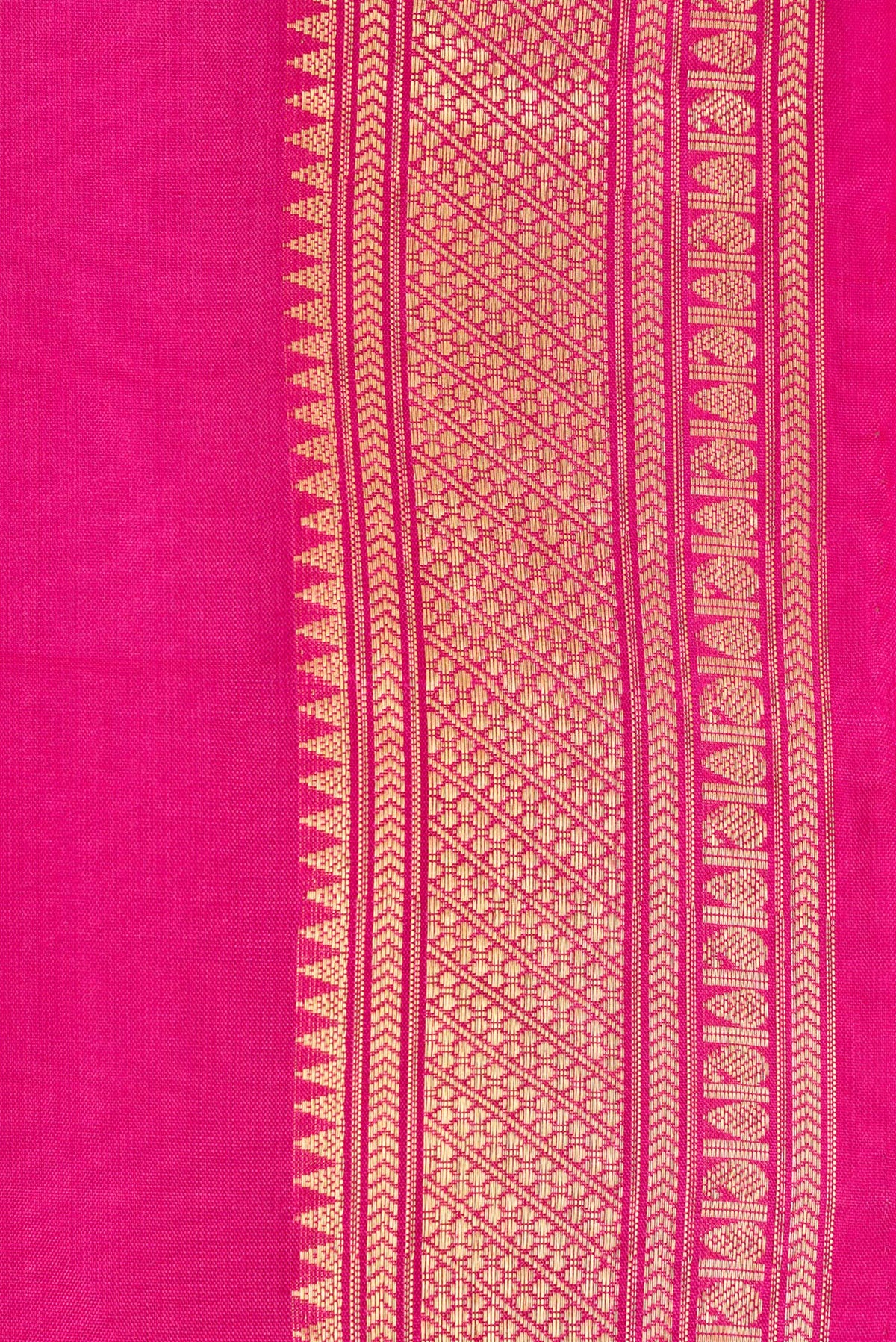 Border image of Pure Silk Pink Dual Tone Soft Saree with Zari Butta on the body and Zari Border. 