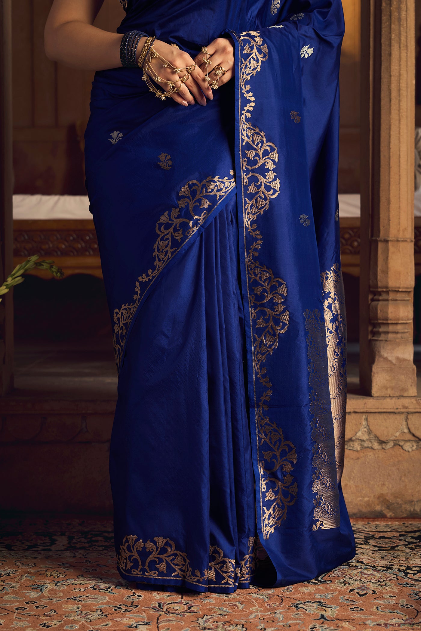 Mrunali-Regal Blue Banarasi Katan Silk Saree