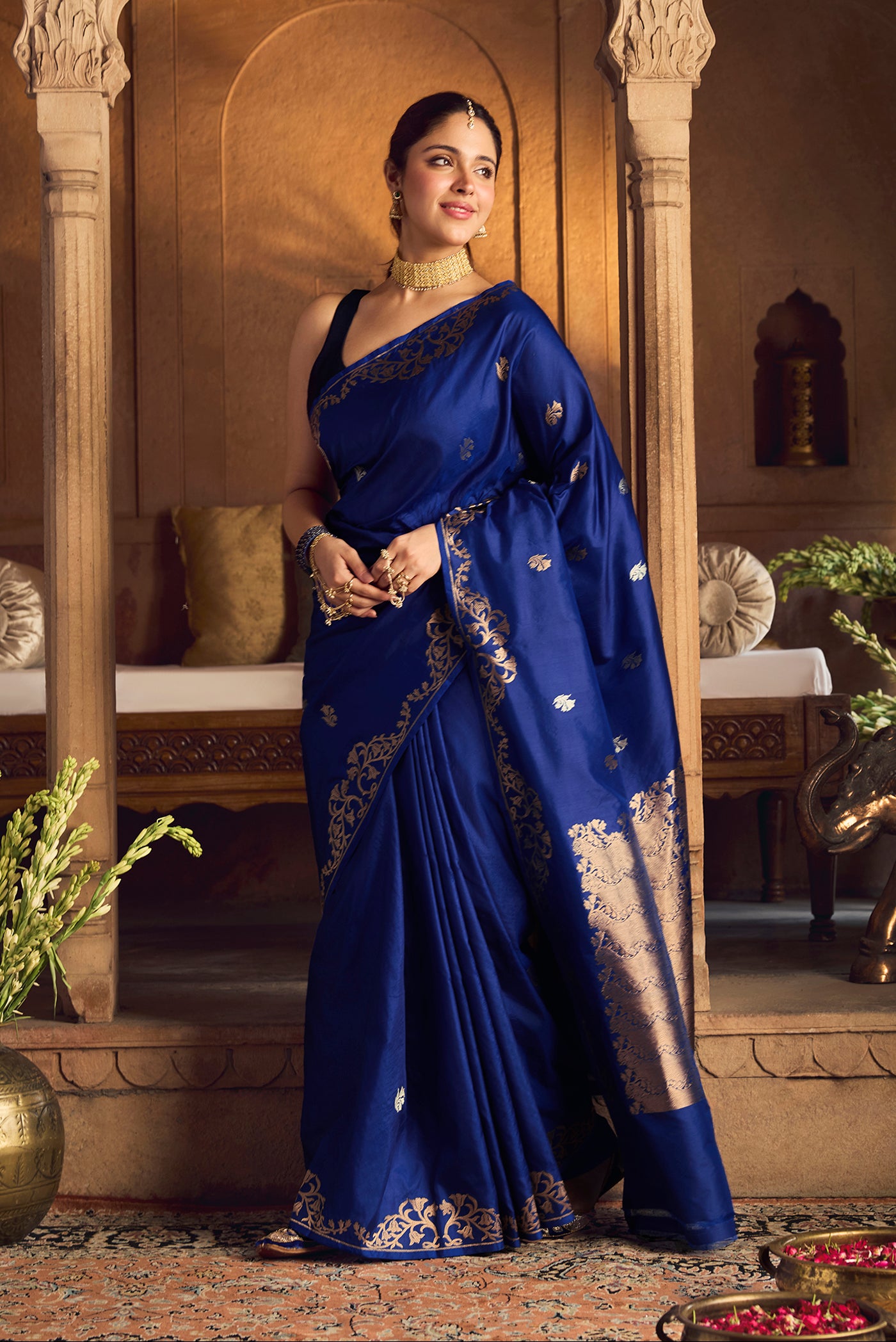 Mrunali-Regal Blue Banarasi Katan Silk Saree