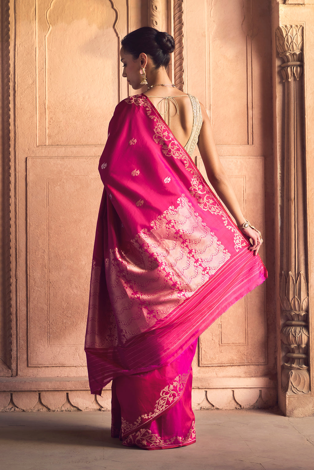 Mrunali- Magenta Banarasi Katan Silk Saree
