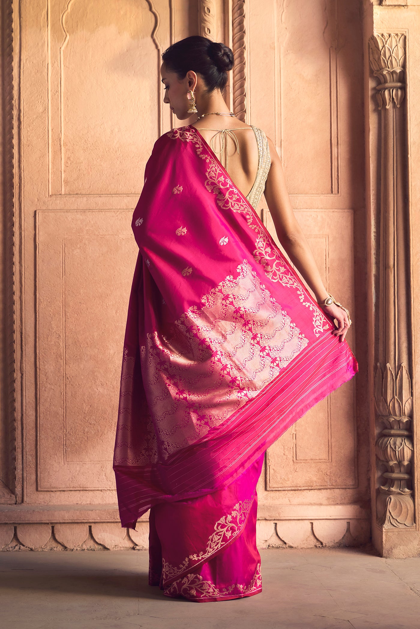 Mrunali- Magenta Banarasi Katan Silk Saree