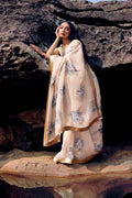 Etched in Gold-Off White Organza Silk Saree
