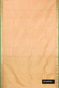 Sandal Dual Tone Kanchipuram Silk Saree with Zari Butta on the body and Zari Border.  displayed on a mannequin
