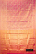 Pink Dual Tone Kanchipuram Tissue Silk Saree with Zari Brocade on the body and Zari Border.  displayed on a mannequin