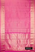 Pink Dual Tone Kanchipuram Silk Saree with Zari Brocade on the body and Zari Border.  displayed on a mannequin
