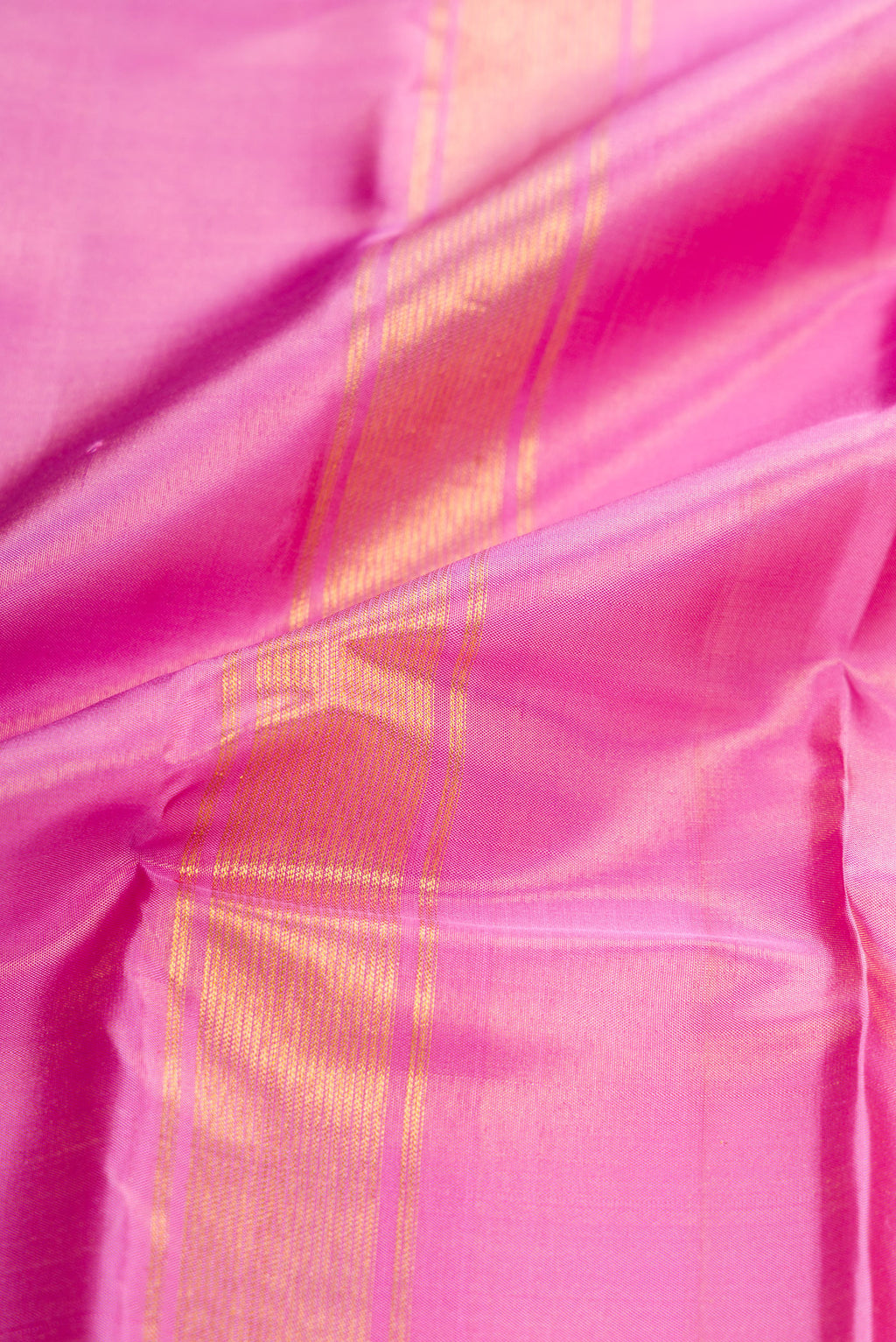 Pink Silk Dhoti With Angavastram (9X 5) Muzham with Plain Body and Zari Border