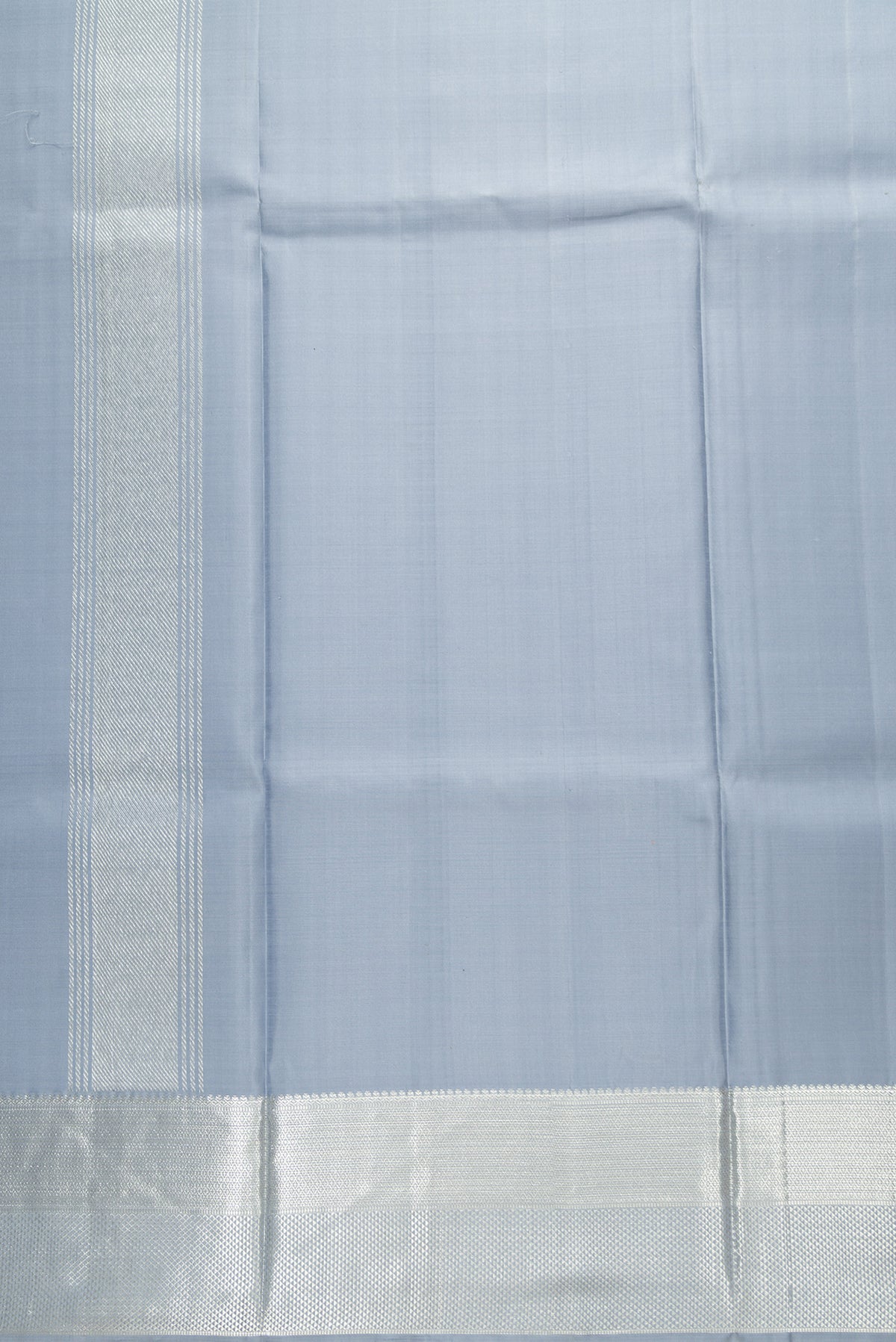 Grey Silk Dhoti With Angavastram (9X 5) Muzham with Plain Body and Zari Border