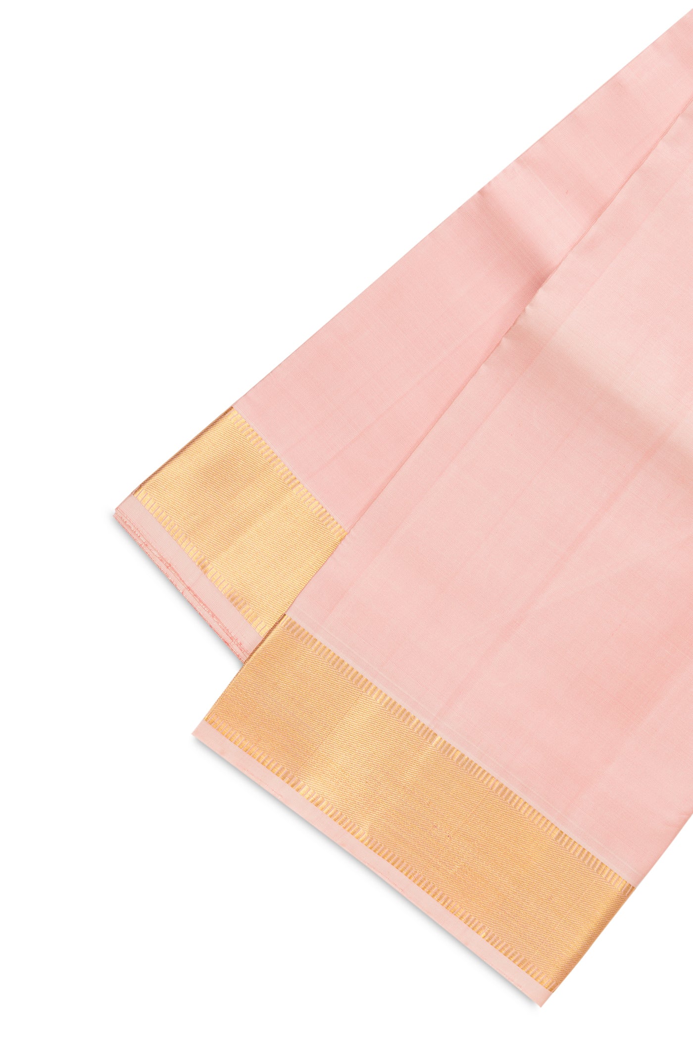Pink Silk Dhoti With Angavastram (8X4) Muzham with Plain Body and Zari Border