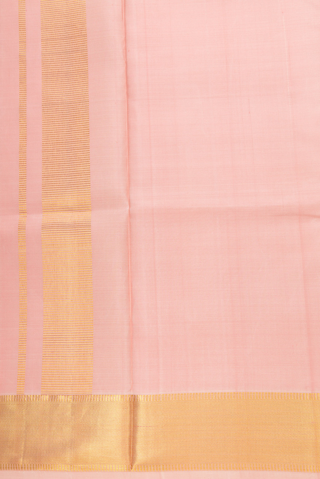 Pink Silk Dhoti With Angavastram (8X4) Muzham with Plain Body and Zari Border