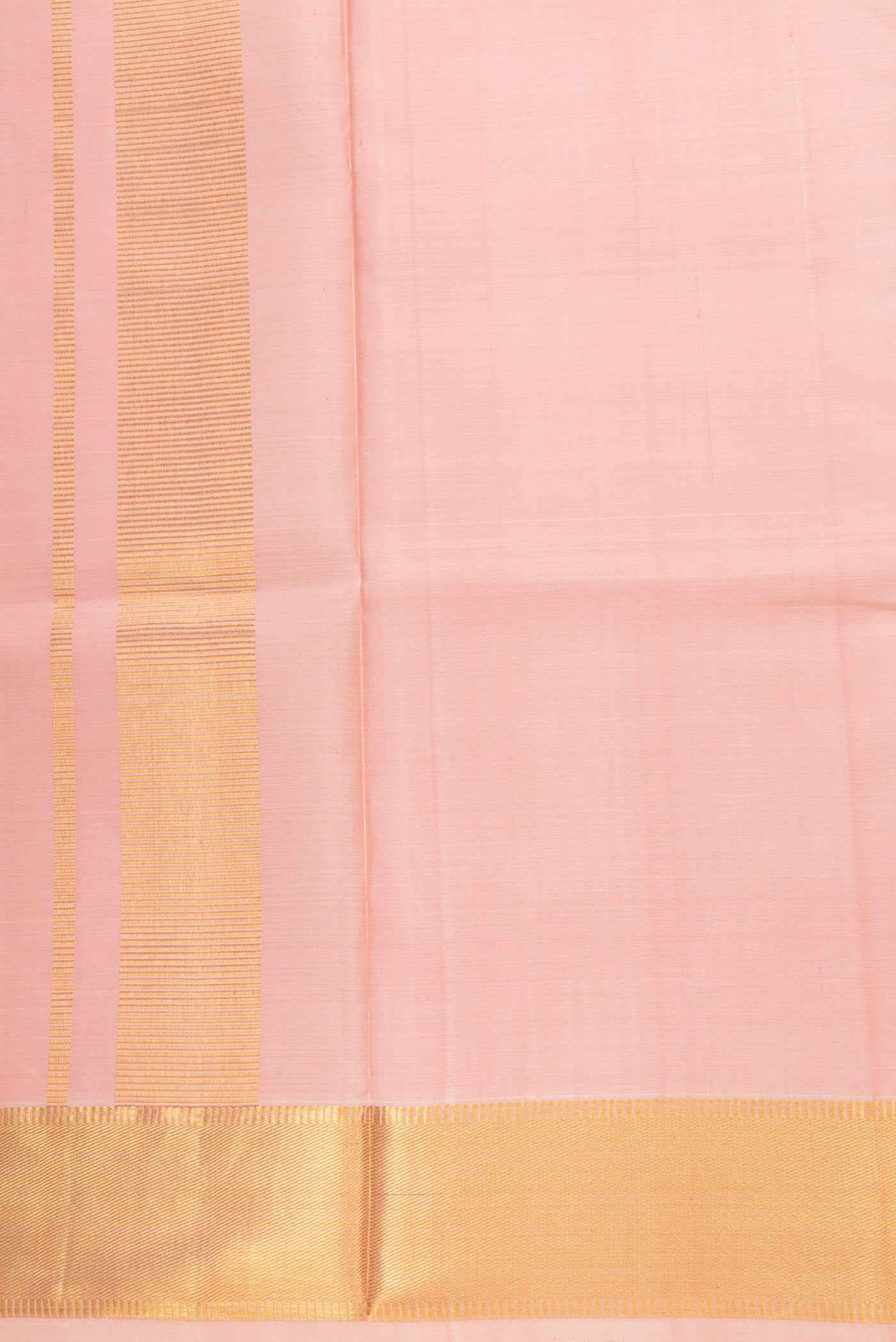 Pink Silk Dhoti With Angavastram (8X4) Muzham with Plain Body and Zari Border