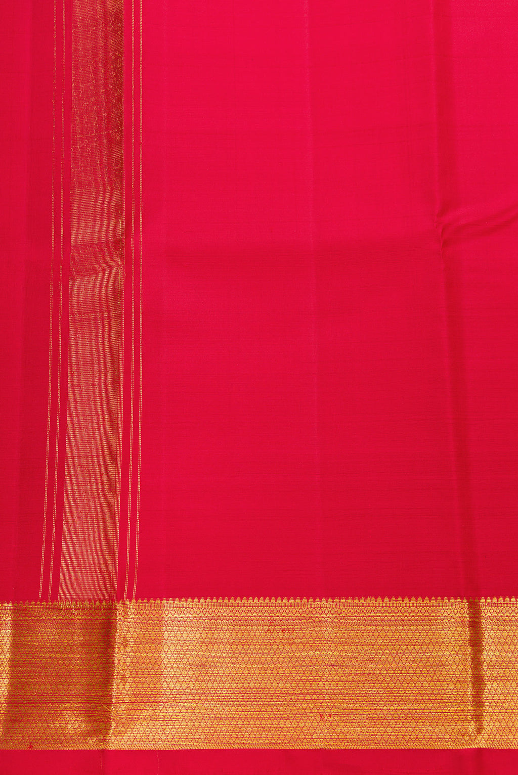Red Silk Dhoti With Angavastram (9X 5) Muzham with Plain Body and Zari Border