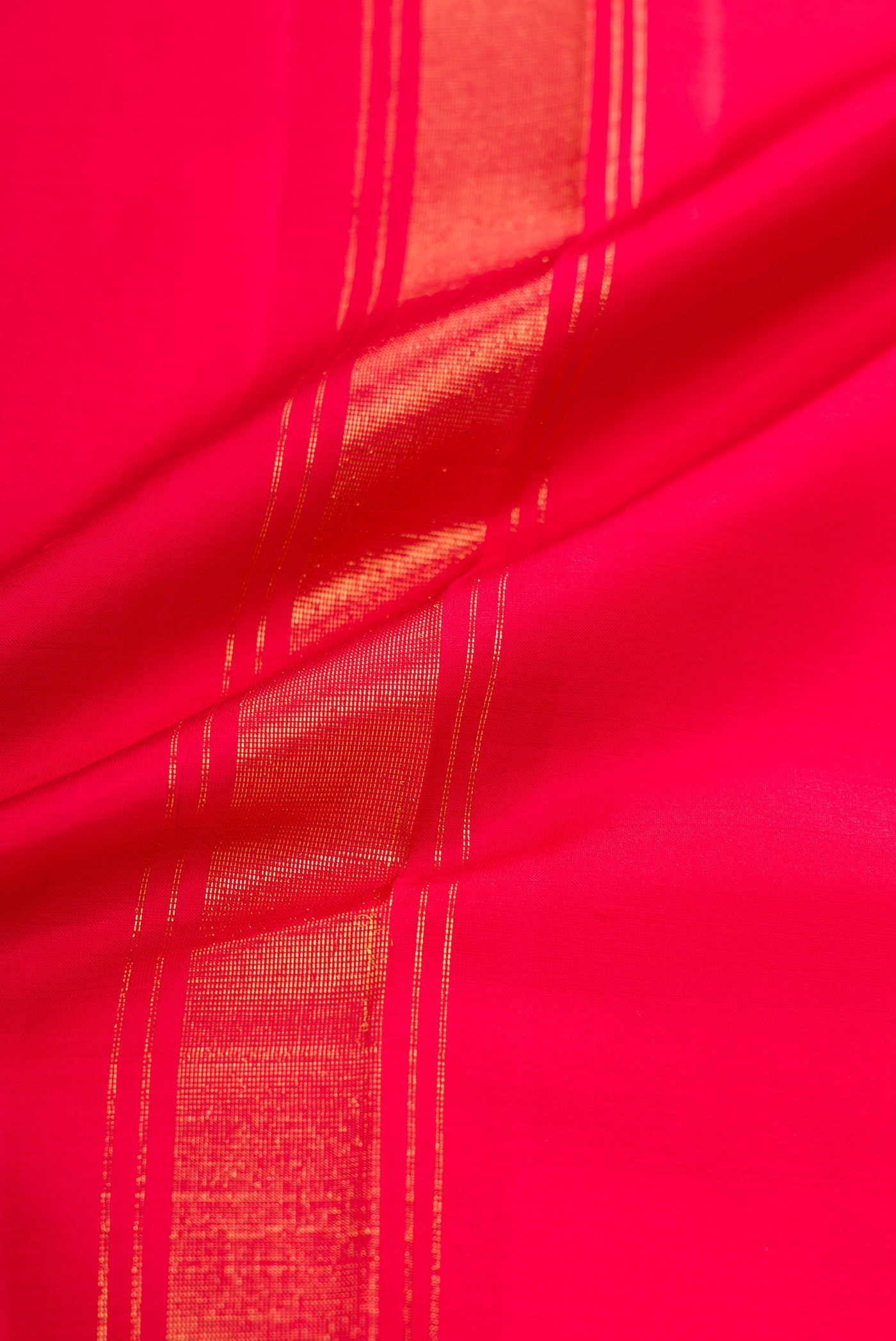Red Silk Dhoti With Angavastram (9X 5) Muzham with Plain Body and Zari Border