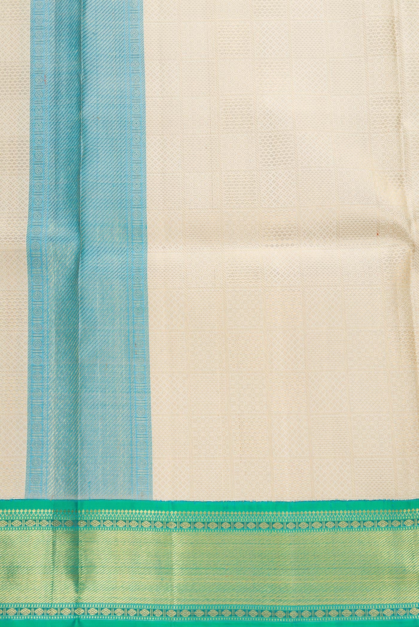 Gold Silk Dhoti With Angavastram (9X 5) Muzham with Zari Brocade on the body and Zari Border
