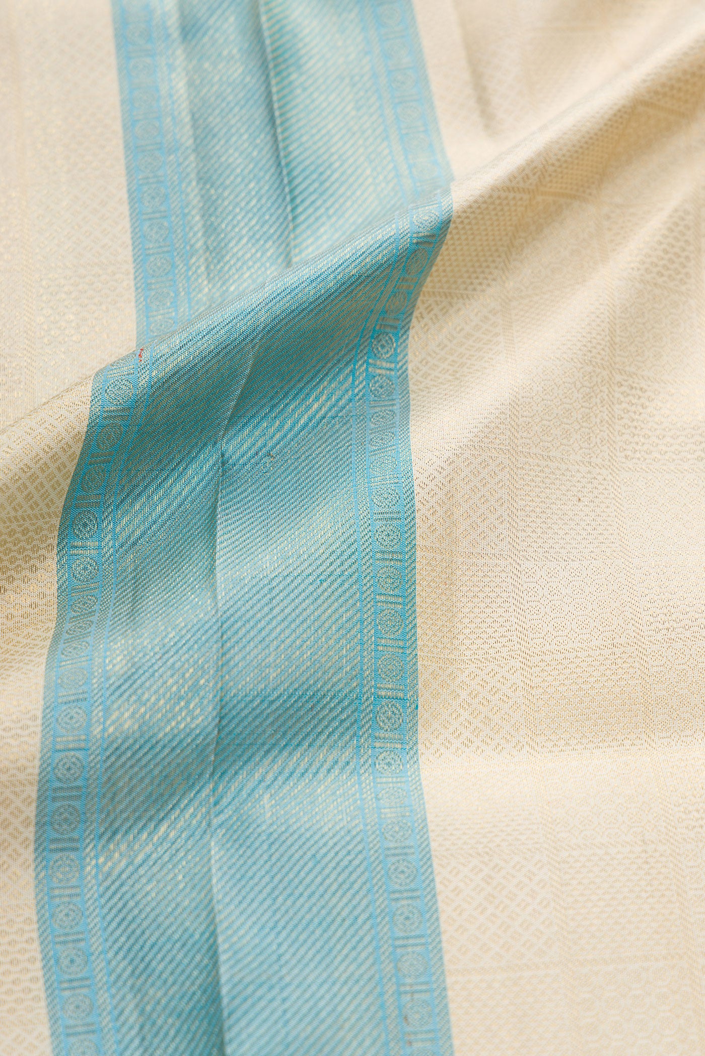 Gold Silk Dhoti With Angavastram (9X 5) Muzham with Zari Brocade on the body and Zari Border