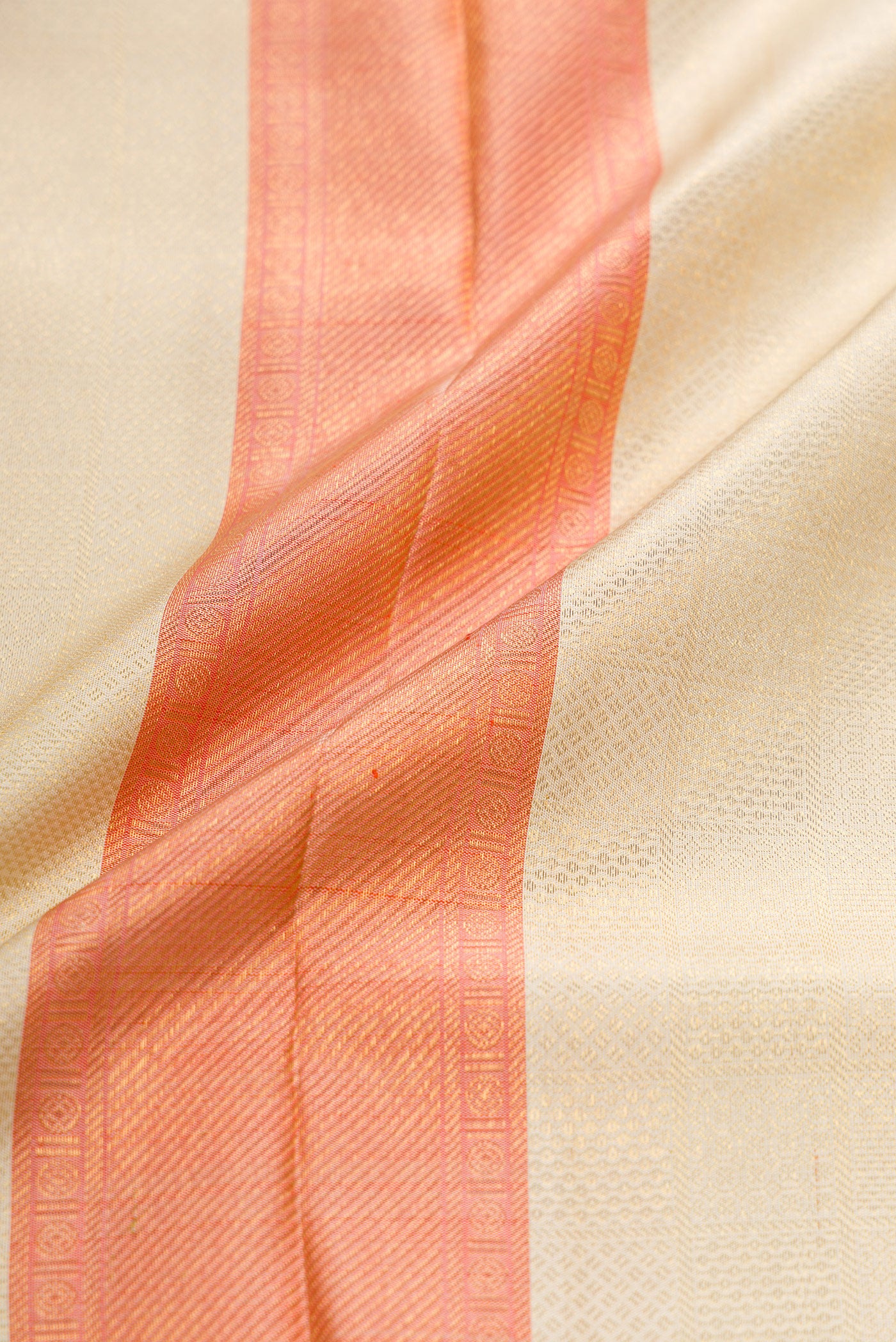 Gold Silk Dhoti With Angavastram (9X 5) Muzham with Zari Brocade on the body and Zari Border