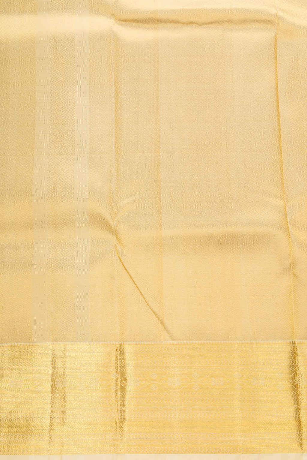 Gold Silk Dhoti With Angavastram (8X4) Muzham with Zari Brocade on the body and Zari Border